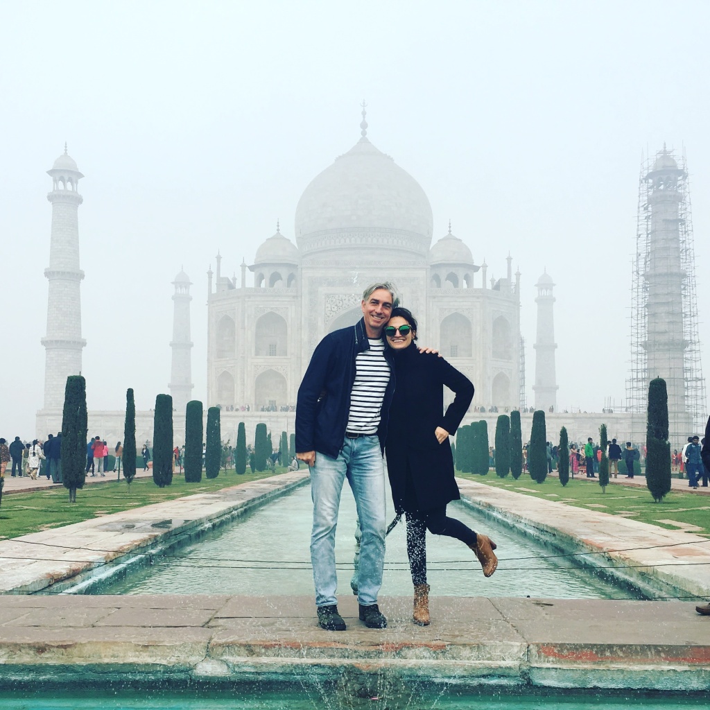 Alina and Nicolas Vandenberghe, co-founders of Chili Piper, at the Taj Mahal